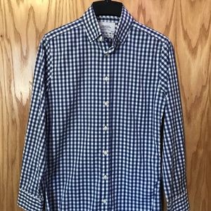 Charles Tyrwhitt Navy Gingham Check Oliver Shirt
